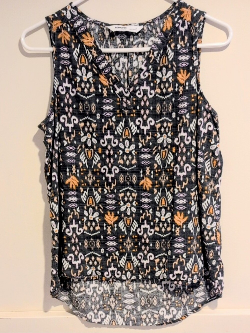 Sonoma Printed Sleeveless V-Neck